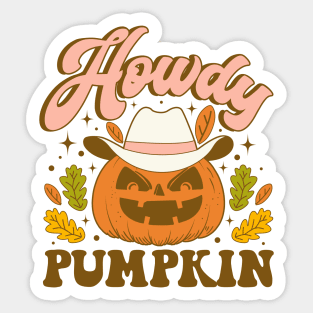 Howdy Pumpkin II Halloween Sticker